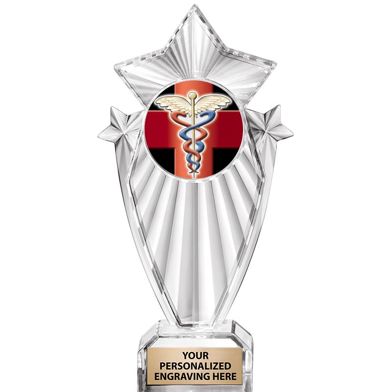 8"CLEAR STARGRAM ICICLE TROPHY