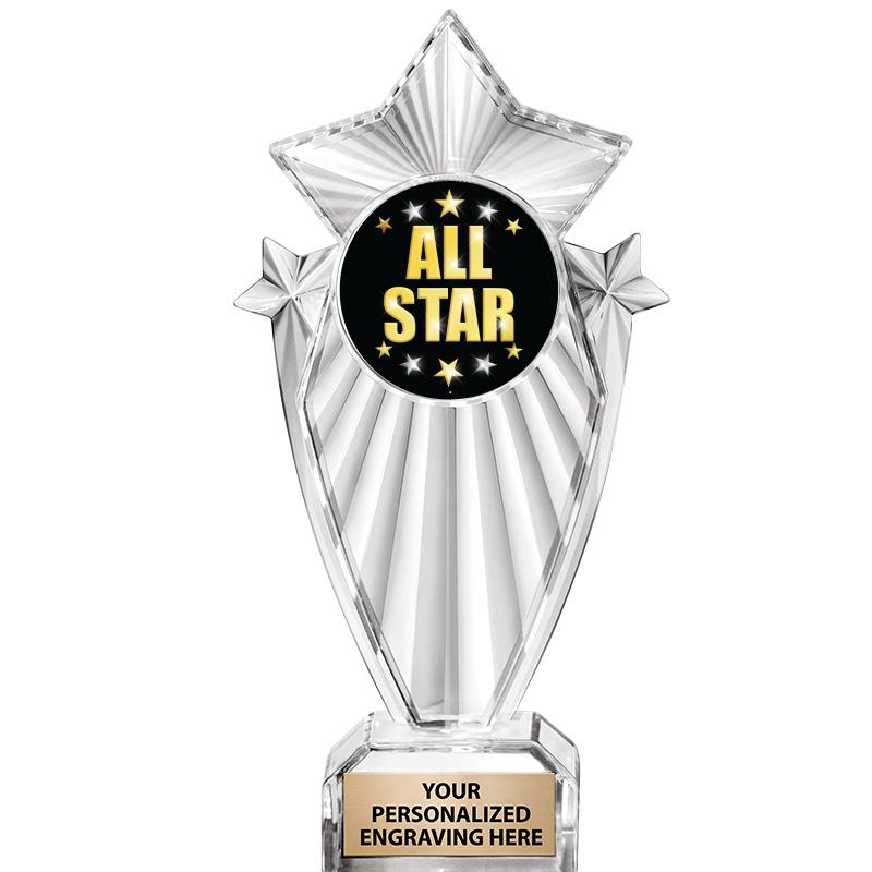 8"CLEAR STARGRAM ICICLE TROPHY