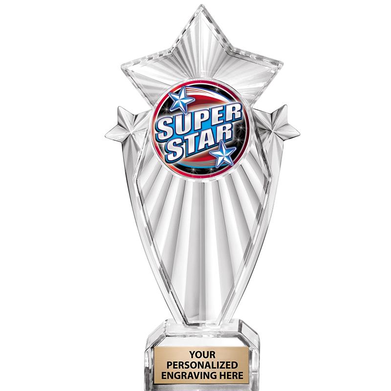 8"CLEAR STARGRAM ICICLE TROPHY