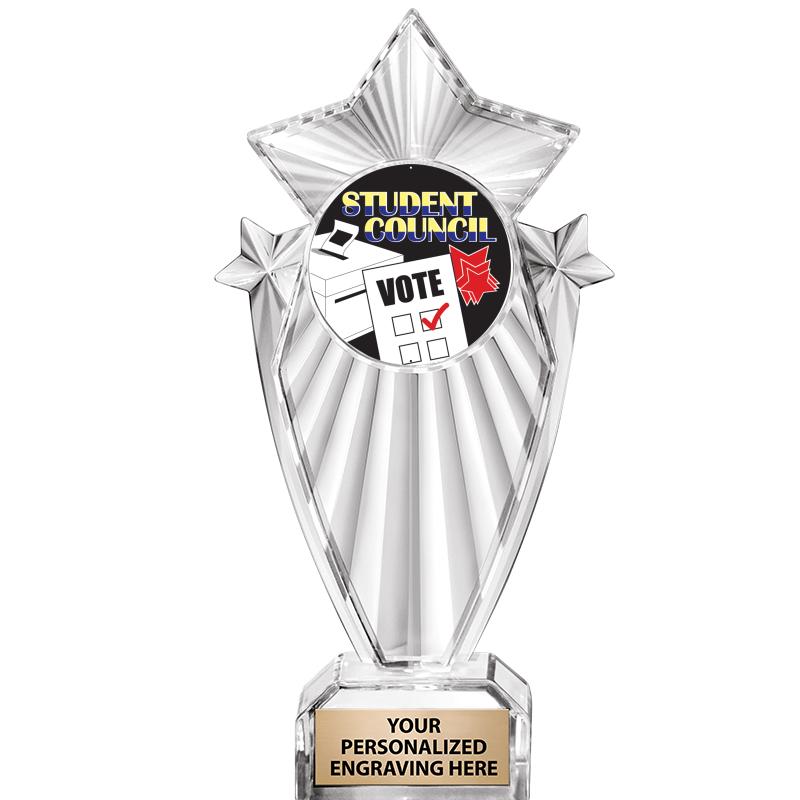 8"CLEAR STARGRAM ICICLE TROPHY