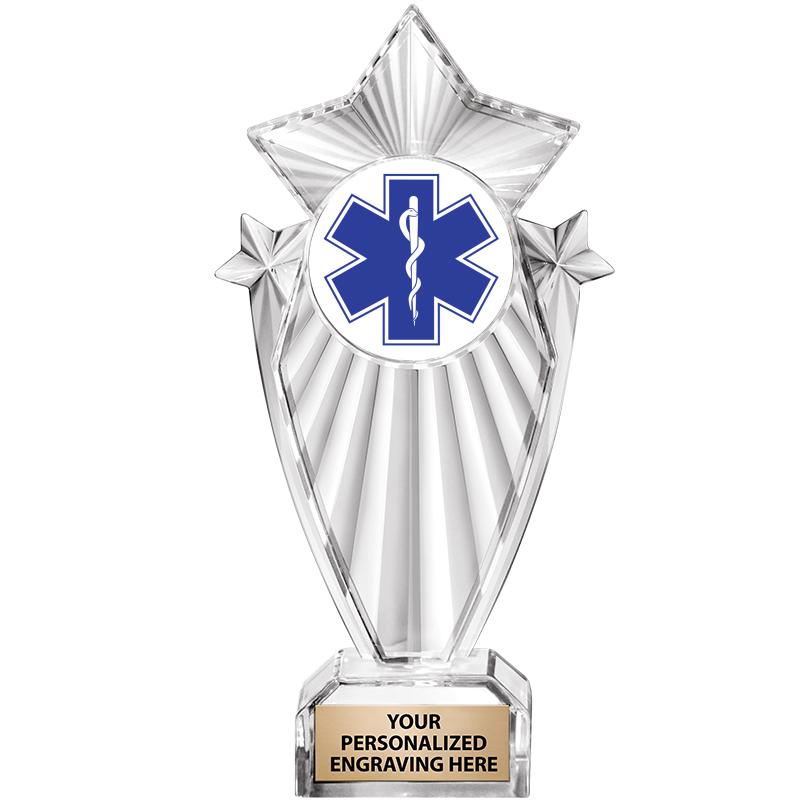 8"CLEAR STARGRAM ICICLE TROPHY