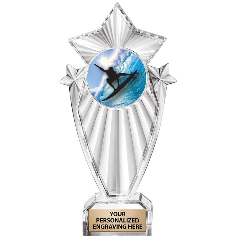 8"CLEAR STARGRAM ICICLE TROPHY