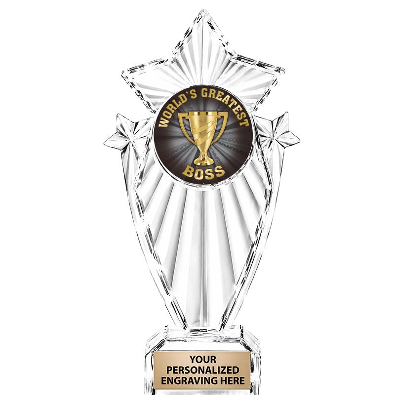 8"CLEAR STARGRAM ICICLE TROPHY