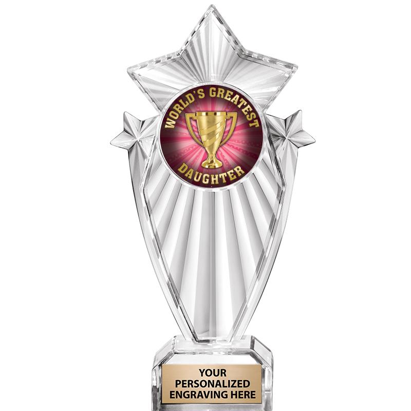 8"CLEAR STARGRAM ICICLE TROPHY