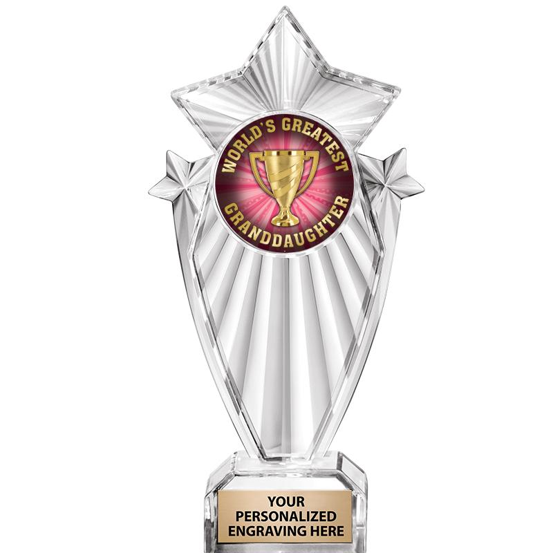 8"CLEAR STARGRAM ICICLE TROPHY