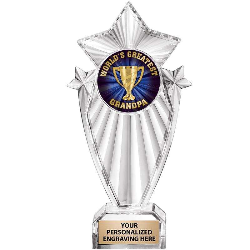 8"CLEAR STARGRAM ICICLE TROPHY