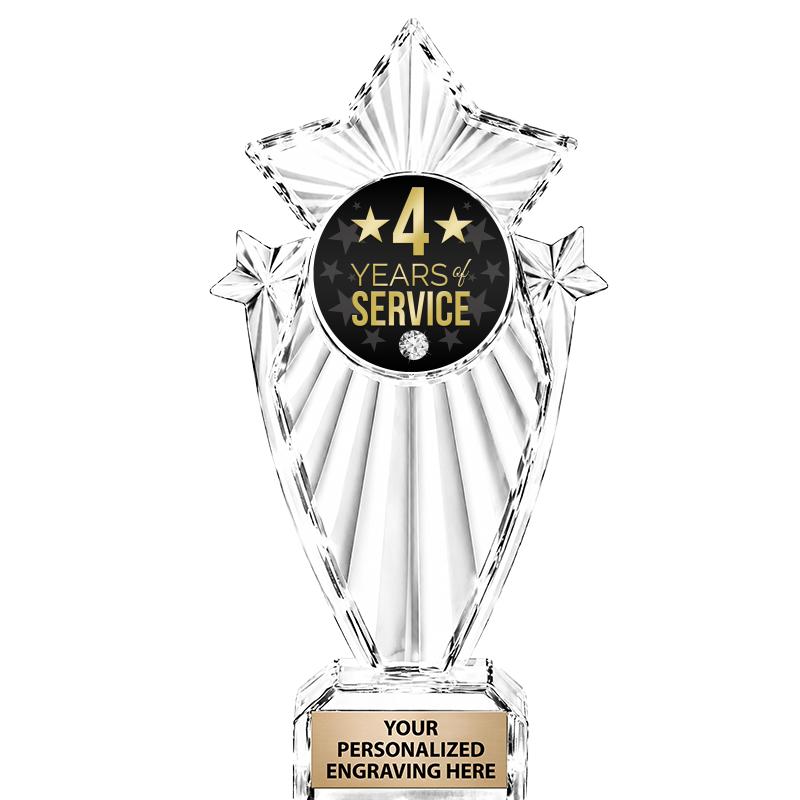 8"CLEAR STARGRAM ICICLE TROPHY