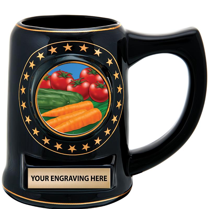 5 1/4" STAR CERAMIC BLACK MUG
