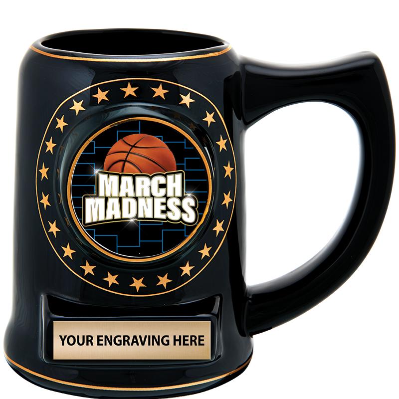 5 1/4" STAR CERAMIC BLACK MUG