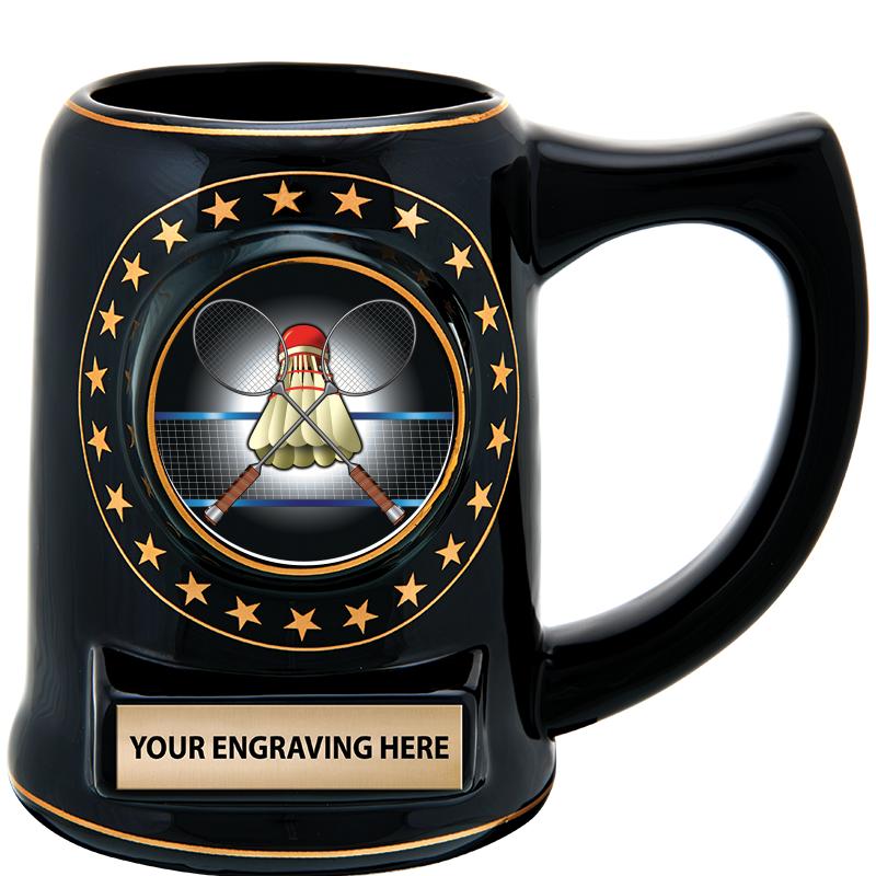 5 1/4" STAR CERAMIC BLACK MUG