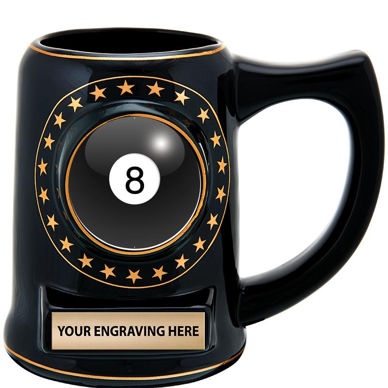 5 1/4" STAR CERAMIC BLACK MUG