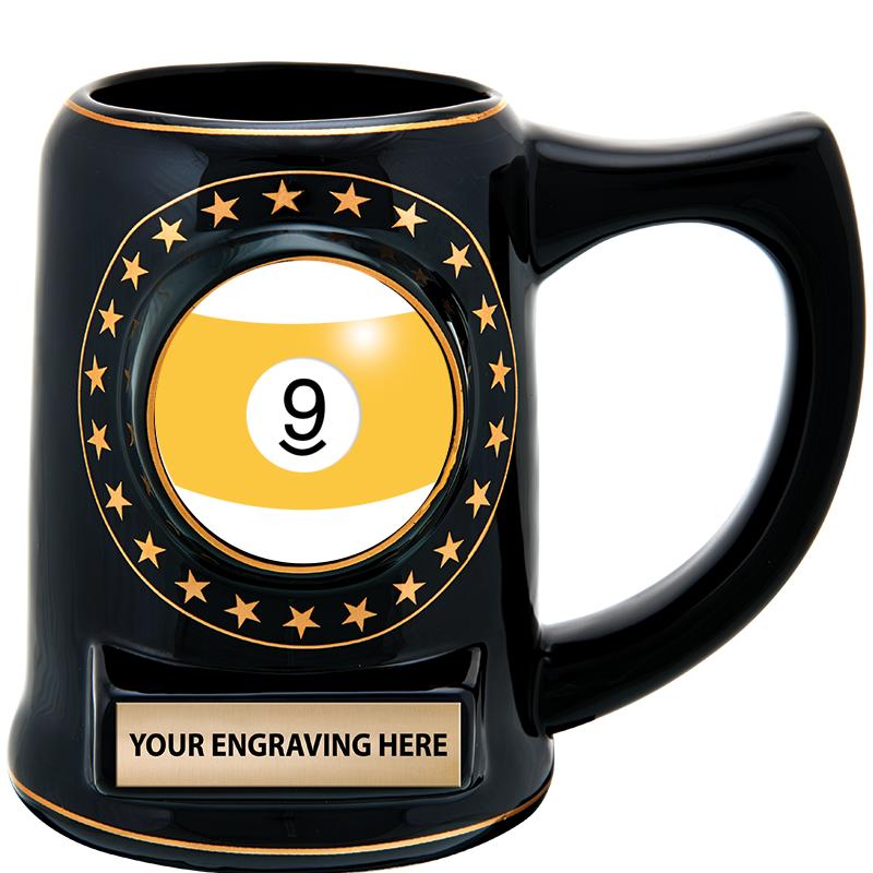 5 1/4" STAR CERAMIC BLACK MUG