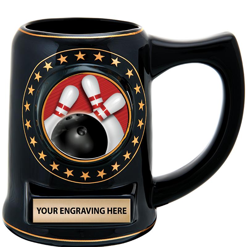 5 1/4" STAR CERAMIC BLACK MUG