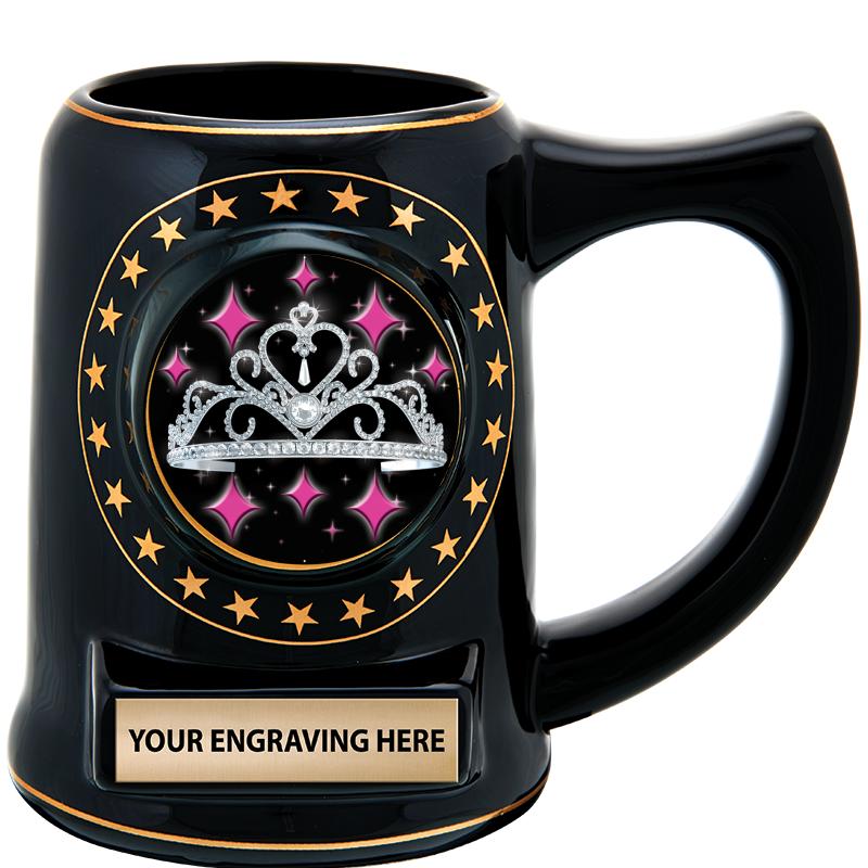 5 1/4" STAR CERAMIC BLACK MUG
