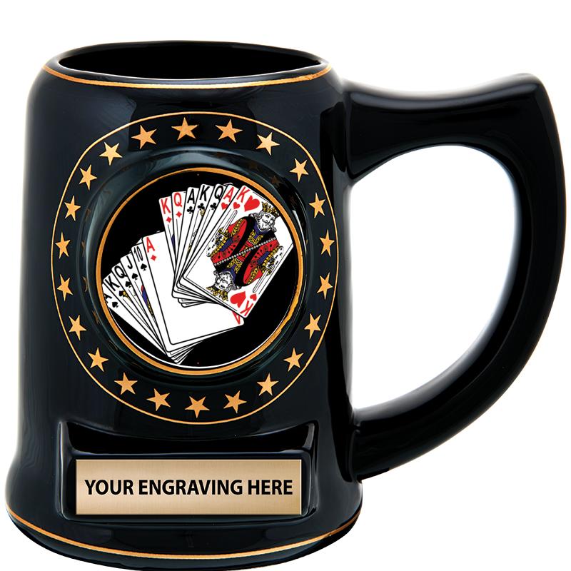 5 1/4" STAR CERAMIC BLACK MUG