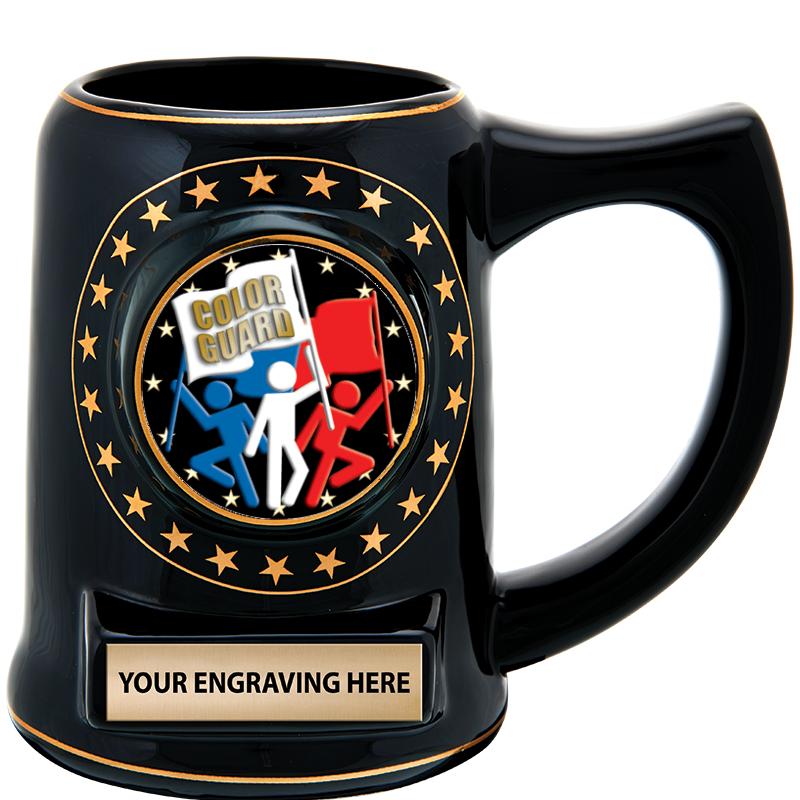 5 1/4" STAR CERAMIC BLACK MUG