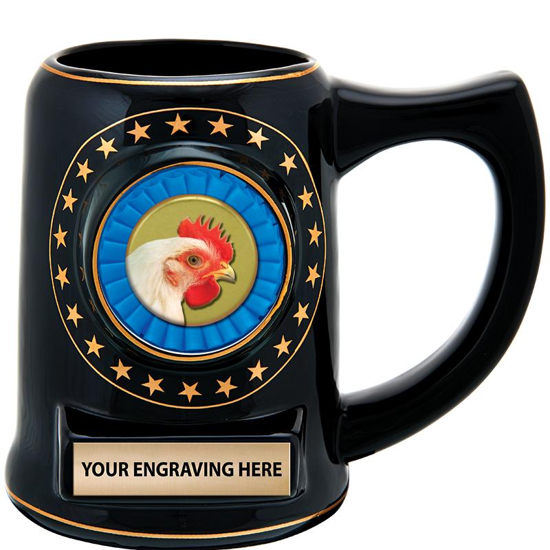 5 1/4" STAR CERAMIC BLACK MUG