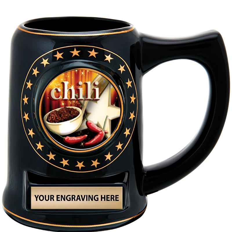 5 1/4" STAR CERAMIC BLACK MUG