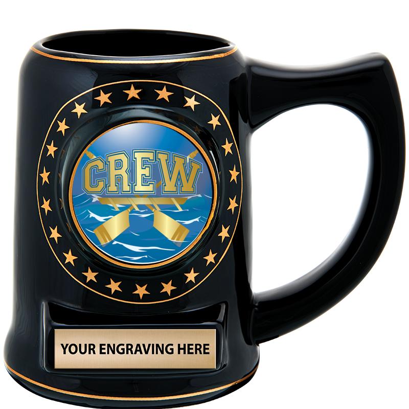5 1/4" STAR CERAMIC BLACK MUG