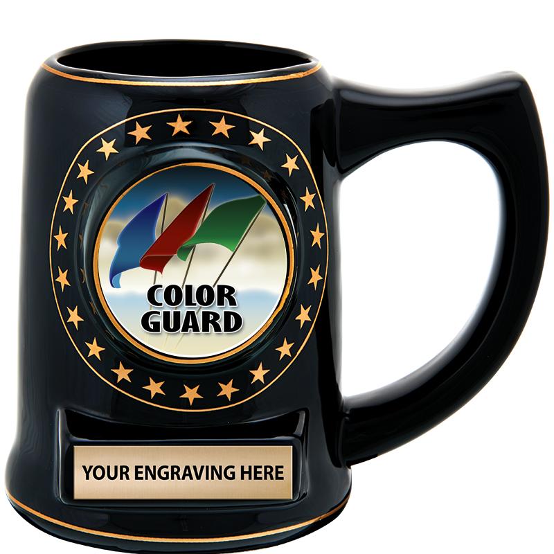 5 1/4" STAR CERAMIC BLACK MUG