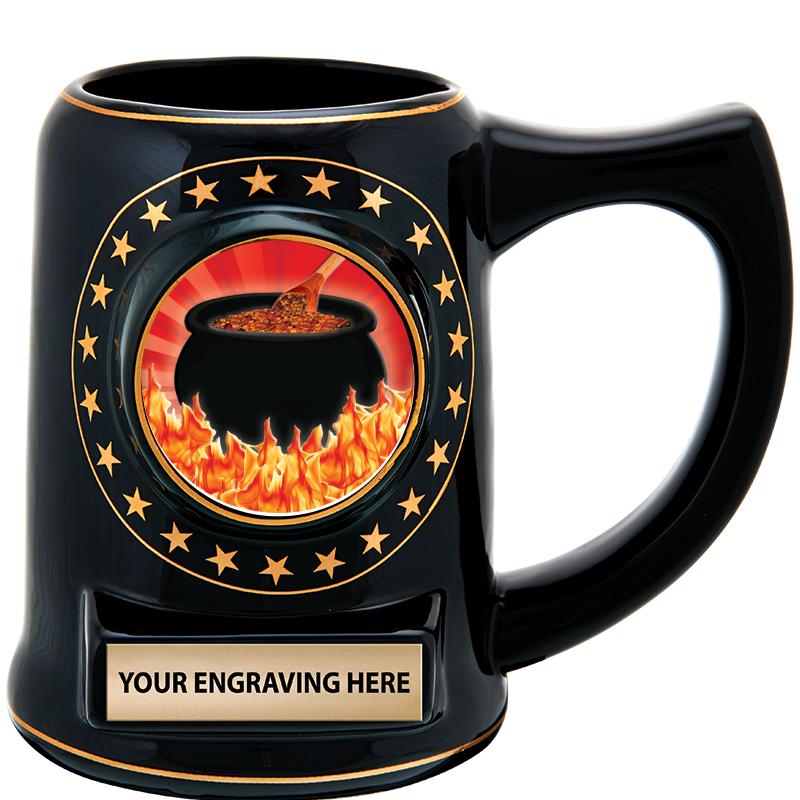 5 1/4" STAR CERAMIC BLACK MUG