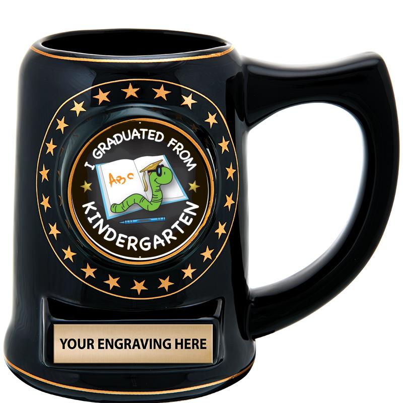 5 1/4" STAR CERAMIC BLACK MUG