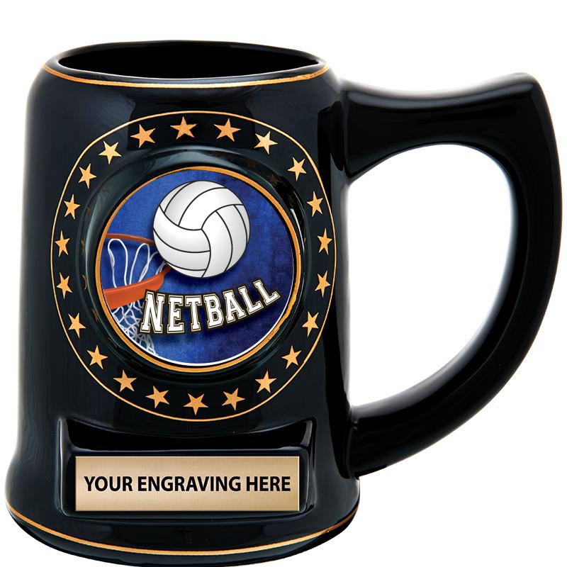 5 1/4" STAR CERAMIC BLACK MUG