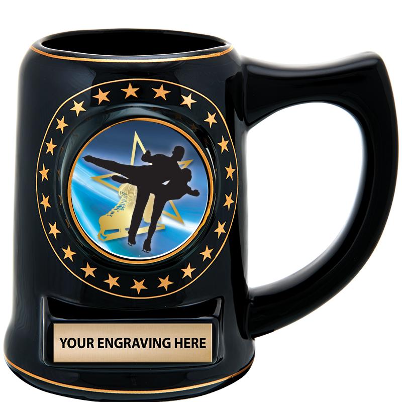 5 1/4" STAR CERAMIC BLACK MUG