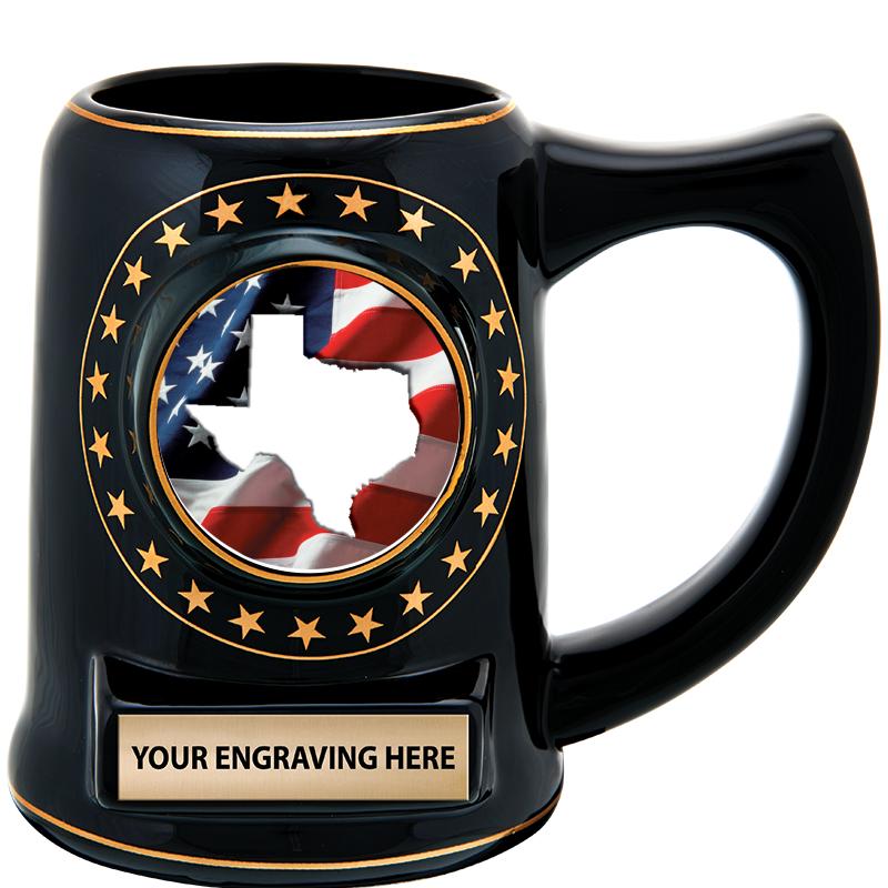 5 1/4" STAR CERAMIC BLACK MUG