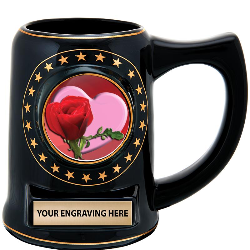 5 1/4" STAR CERAMIC BLACK MUG