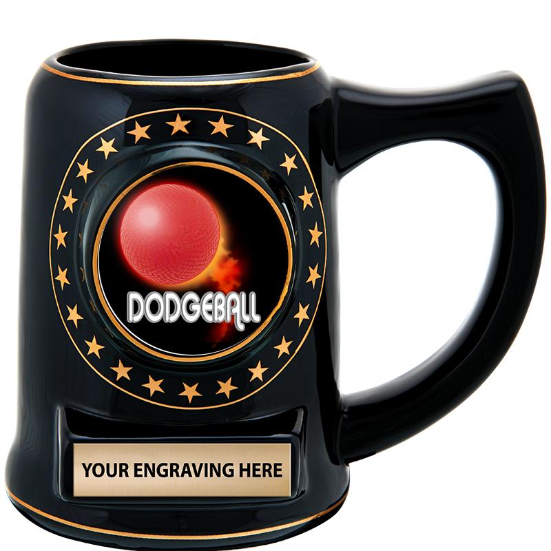 5 1/4" STAR CERAMIC BLACK MUG