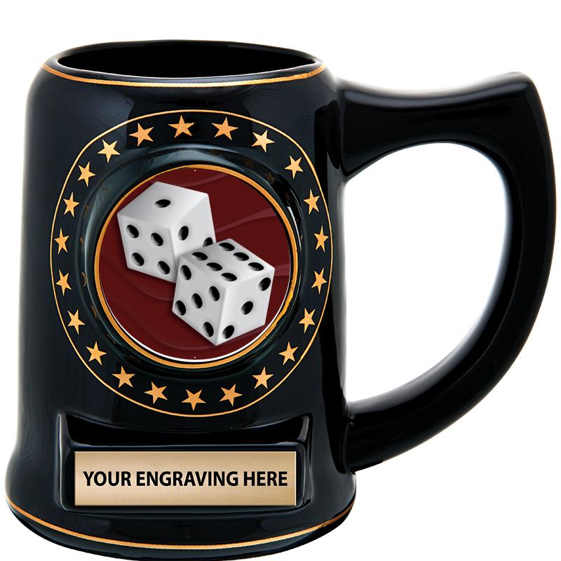 5 1/4" STAR CERAMIC BLACK MUG