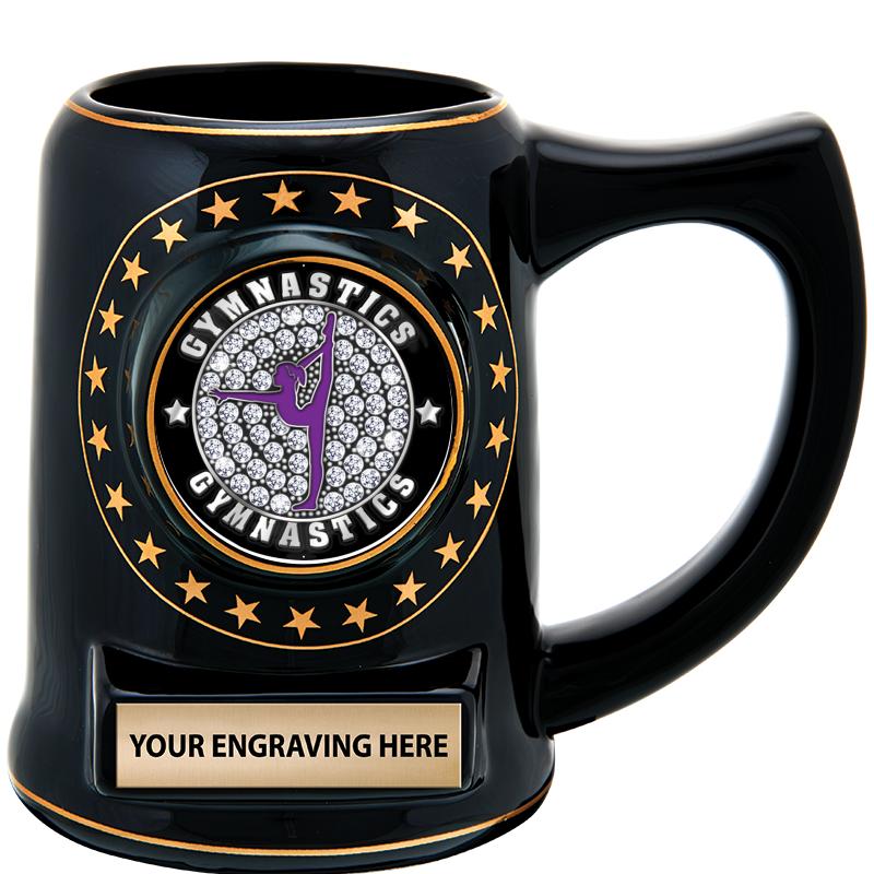 5 1/4" STAR CERAMIC BLACK MUG