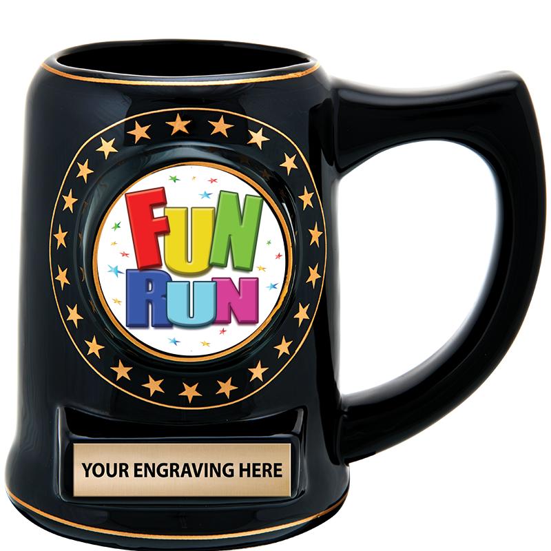 5 1/4" STAR CERAMIC BLACK MUG