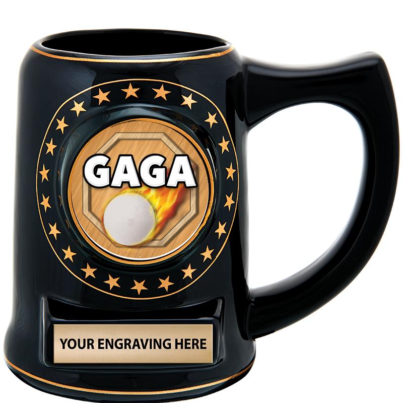 5 1/4" STAR CERAMIC BLACK MUG