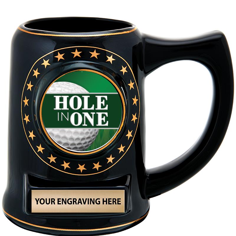 5 1/4" STAR CERAMIC BLACK MUG