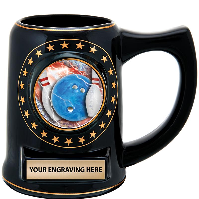 5 1/4" STAR CERAMIC BLACK MUG