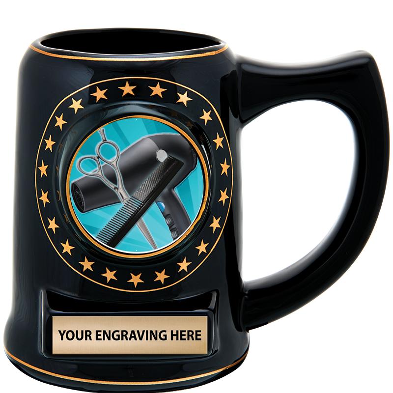 5 1/4" STAR CERAMIC BLACK MUG