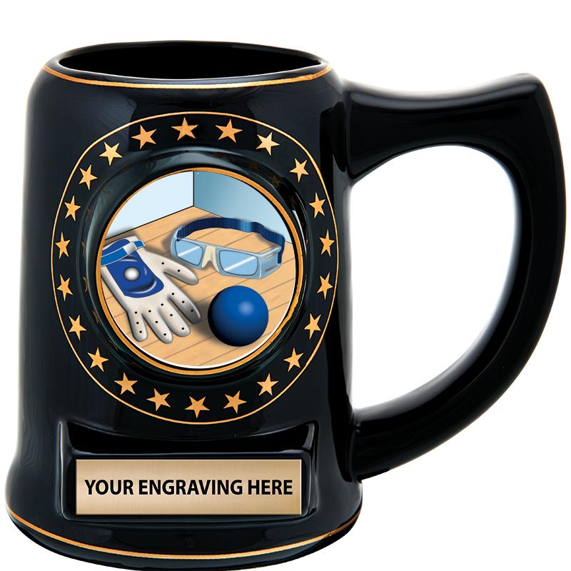 5 1/4" STAR CERAMIC BLACK MUG