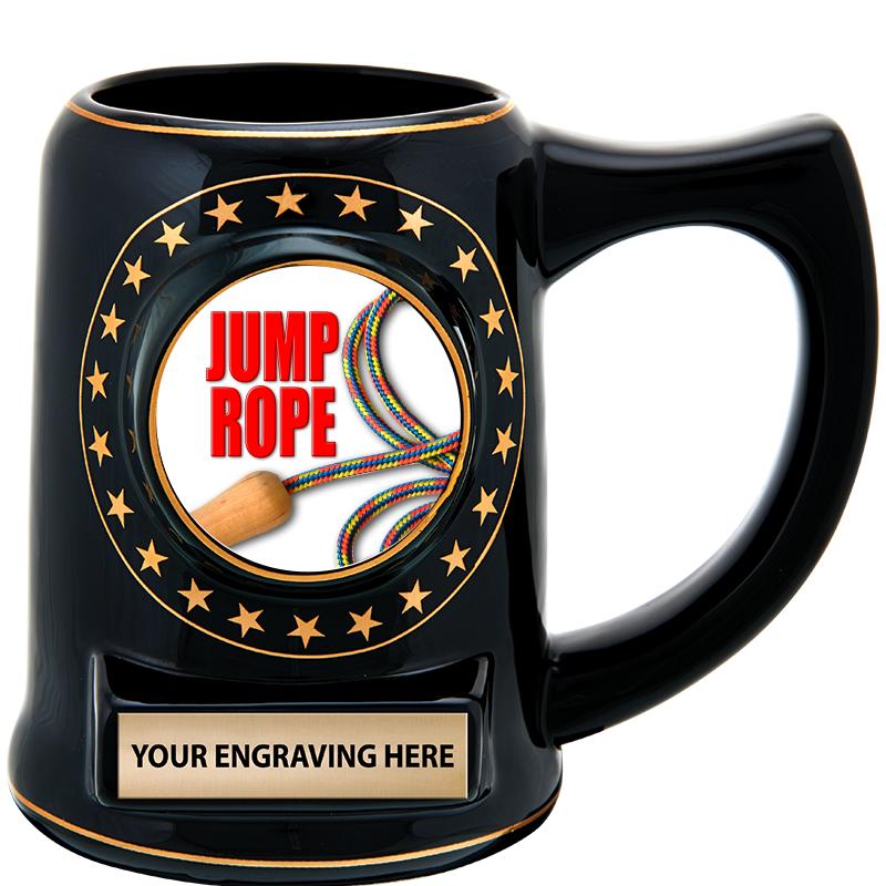 5 1/4" STAR CERAMIC BLACK MUG