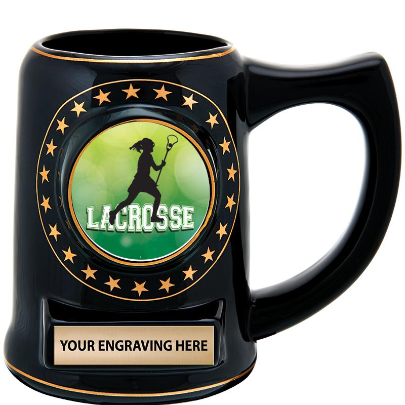 5 1/4" STAR CERAMIC BLACK MUG