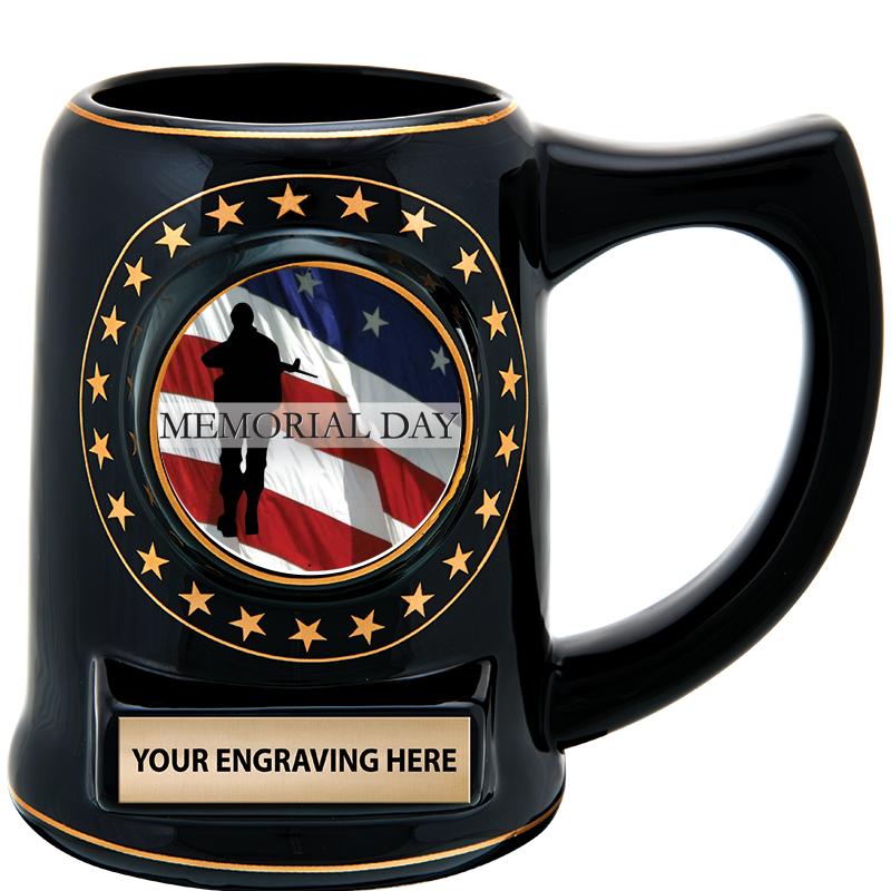 5 1/4" STAR CERAMIC BLACK MUG