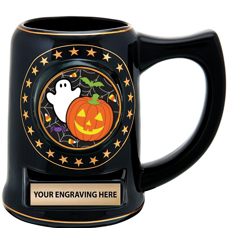 5 1/4" STAR CERAMIC BLACK MUG