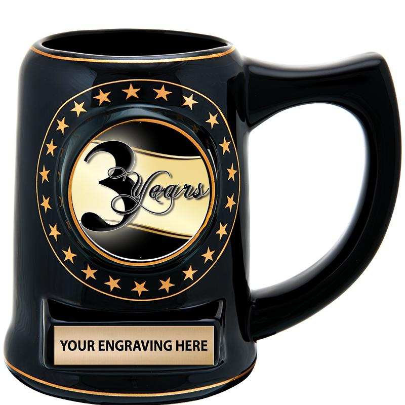 5 1/4" STAR CERAMIC BLACK MUG