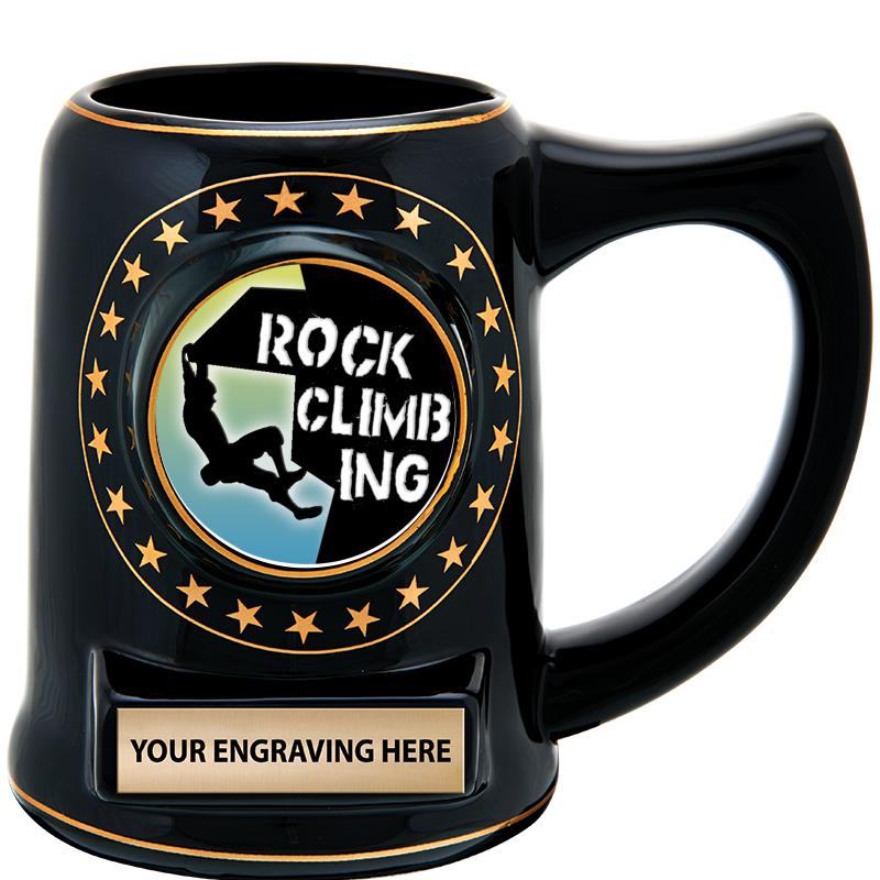 5 1/4" STAR CERAMIC BLACK MUG