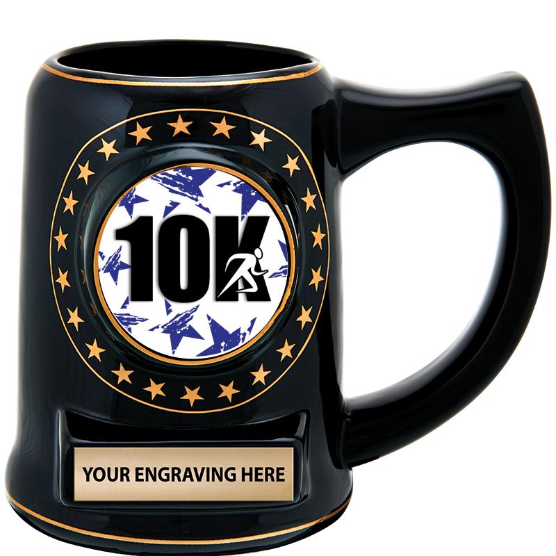 5 1/4" STAR CERAMIC BLACK MUG