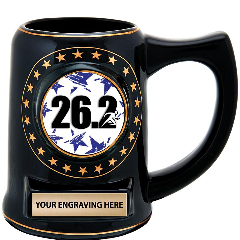 5 1/4" STAR CERAMIC BLACK MUG