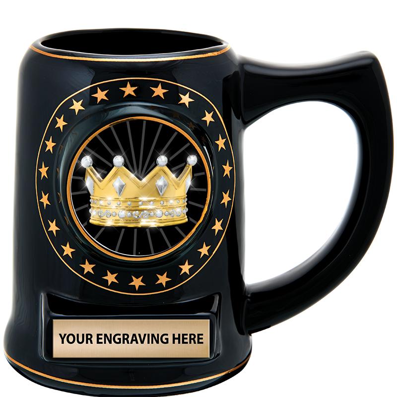 5 1/4" STAR CERAMIC BLACK MUG