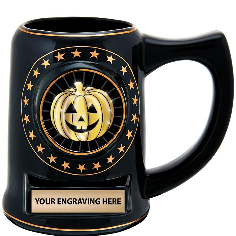 5 1/4" STAR CERAMIC BLACK MUG
