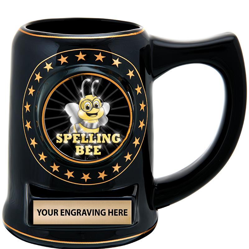 5 1/4" STAR CERAMIC BLACK MUG